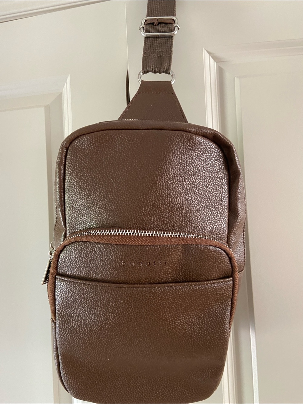 Bugatti Small Brown Pebble-Texture Sling Backpack